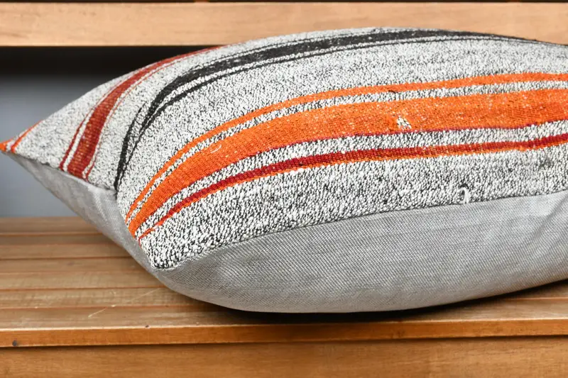 Kilim Pillow Cover, Kilim Cushion Sham, 20x28 White Pillow, Ethnical Kilim Rug Pillow, Pillow Cover, Farmhouse Cushion, Bohemian Cushion Pillow Sham - 4