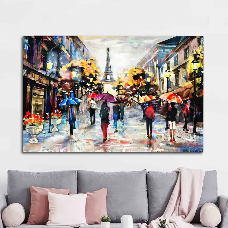 プリントガラス: モダンなパリ エッフェル塔の雨の日のデザイン