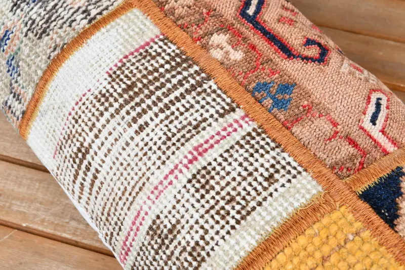 Antique Pillows, Cushion, 12x36 Yellow Pillow Case, Kilim Pillow Cover, Ethnic Throw Pillow Case, Shabby Chic Pillow, Pillow for Sofa - 4