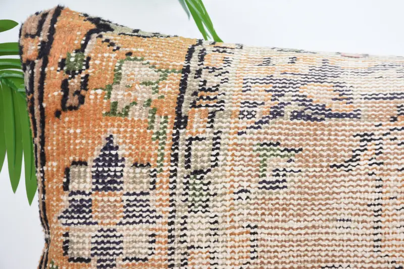 Custom Pillow Case, 12x24 Orange Pillow Sham, Turkish Kilim Pillow, Cushion, Home Decor Pillow, Antique Pillows, Ottoman Cushion Cover - 2
