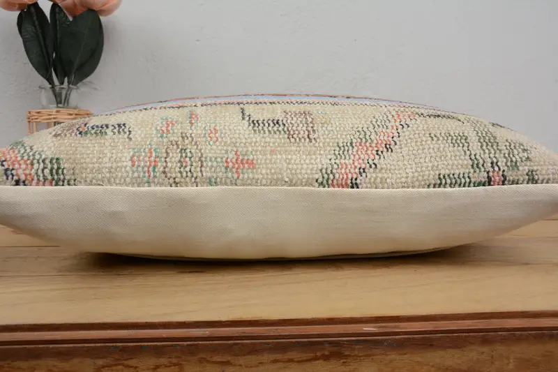 Vintage Pillow, 12x20 Beige Pillow Cover, Antique Pillows, Traditional Pillow Cover, Kilim Pillow Cover, One Of A Kind Pillow Case, Pillow Case - 5