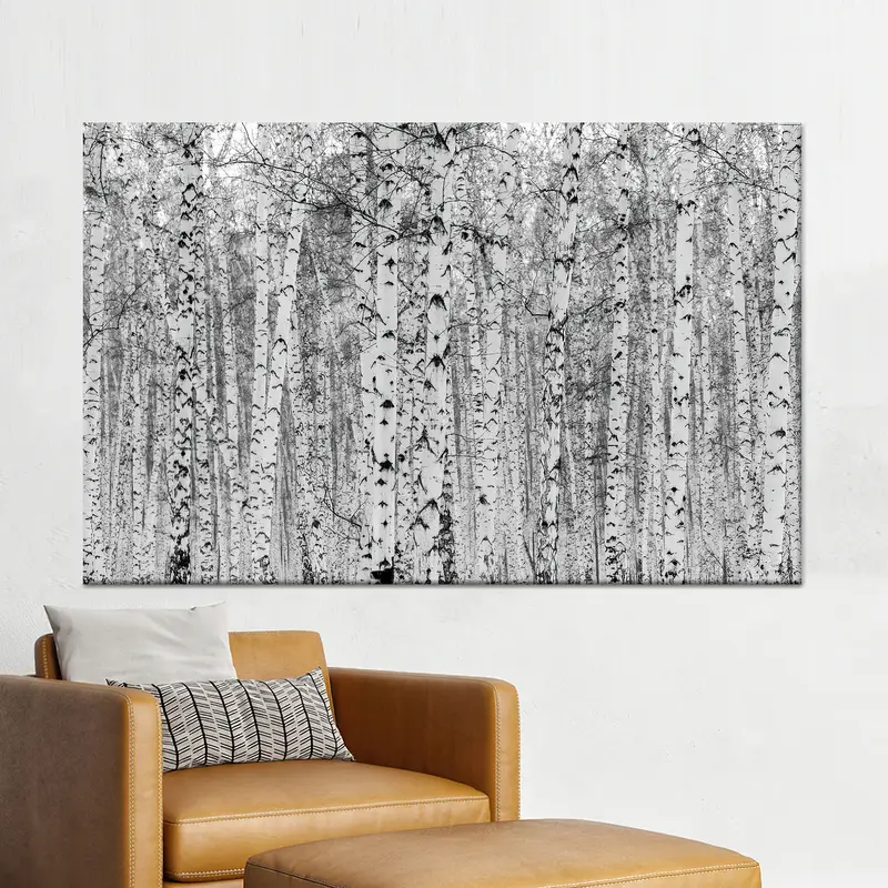 Zarif Huş Ormanı Manzarası Baskılı Kanvas - Doğanın Huzuru