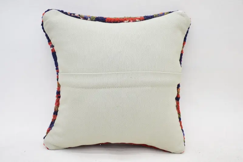 Hippie Throw Pillow, Seat Cushion, Pillow for Sofa, 12x12 Orange Pillow Sham, Pillow, Handwoven Pillow, Handmade Kilim Cushion, Pillow for Couch - 6