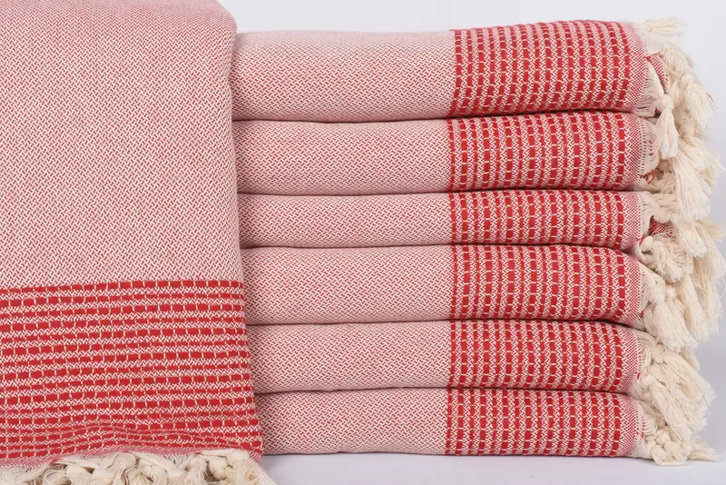 Personalized Bridesmaid Gift Red Striped Blanket, Full Size, 95x91 Inches