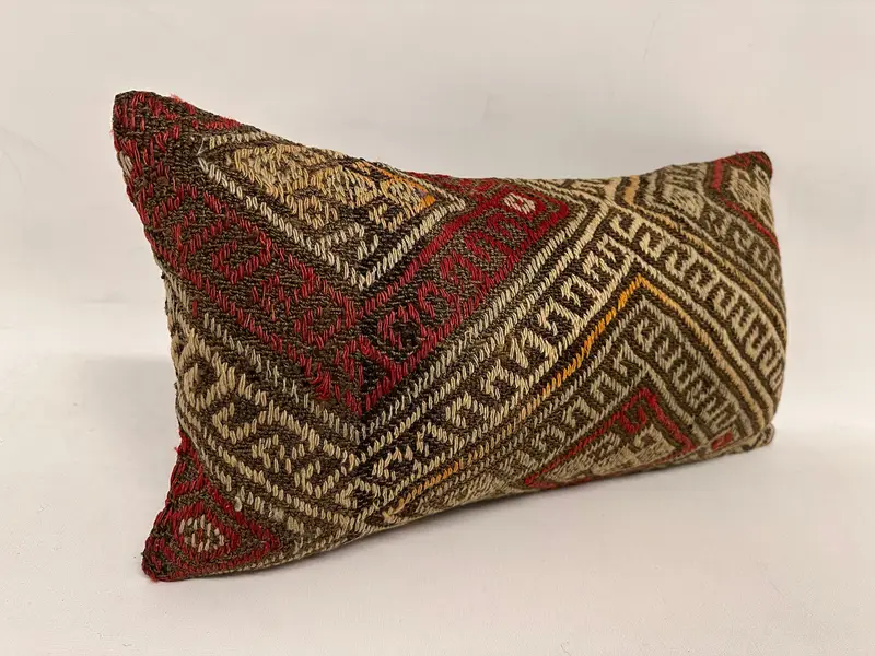 12x24 Brown Pillow Sham, Custom Pillow Case, Kilim Pillow, Pillow Cover, Turkish Pillow, Home Decor Pillow, Aesthetic Pillow Sham - 4