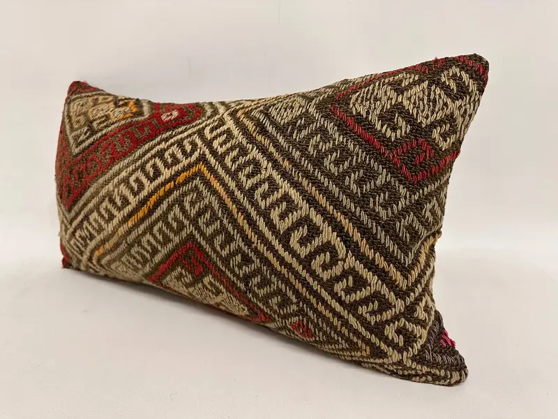 12x24 Brown Pillow Sham, Custom Pillow Case, Kilim Pillow, Pillow Cover, Turkish Pillow, Home Decor Pillow, Aesthetic Pillow Sham - 3