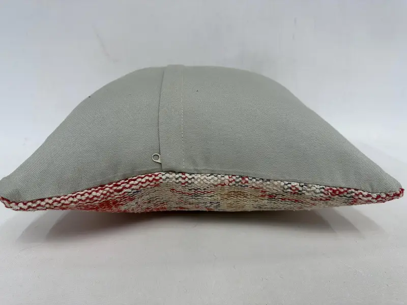 Colorful Pillow, Toss Cushion, Vintage Kilim Pillow, Kilim Cushion Sham, Pillow Case, Interior Designer Pillow, 18x18 Red Pillow Case - 7