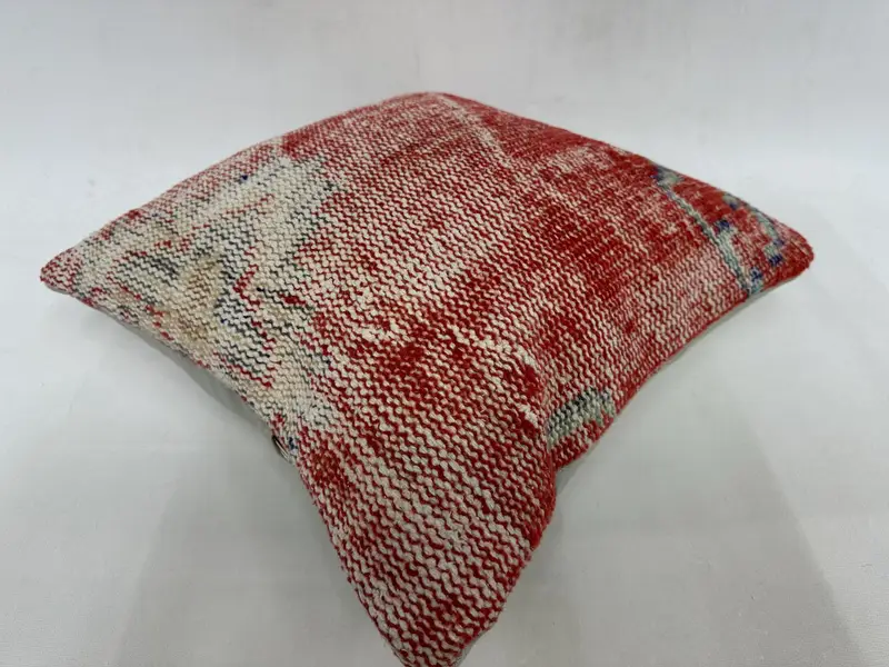 Colorful Pillow, Toss Cushion, Vintage Kilim Pillow, Kilim Cushion Sham, Pillow Case, Interior Designer Pillow, 18x18 Red Pillow Case - 6