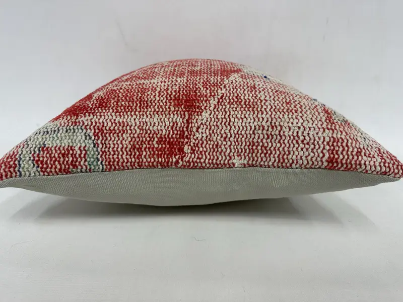 Colorful Pillow, Toss Cushion, Vintage Kilim Pillow, Kilim Cushion Sham, Pillow Case, Interior Designer Pillow, 18x18 Red Pillow Case - 5