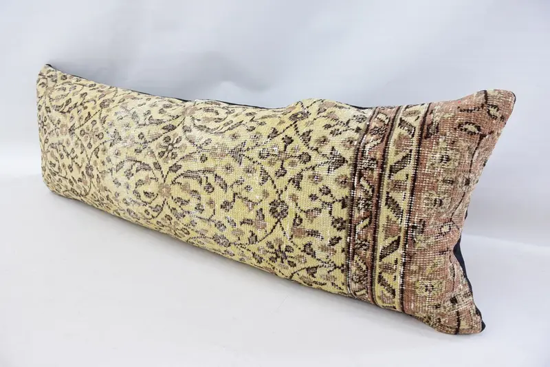 Cushion Cover, Vintage Kilim Pillow, Throw Kilim Pillow, 16x48 Beige Pillow Cover, Luxury Cushion Cover, Ethnical Kilim Rug Pillow - 5