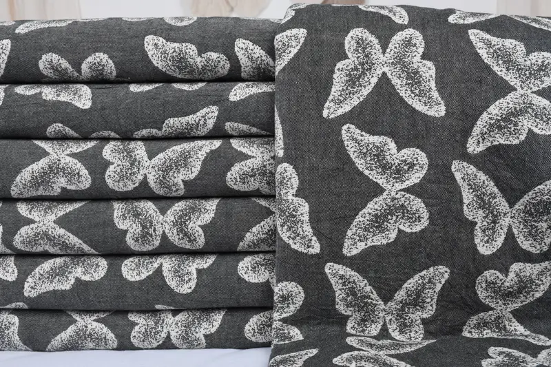 Custom Wedding Gifts, Bachelorette Party Favors, Wedding Hand Made Gift, 96x80 Cotton Butterfly Pattern Towel, Turkish Blanket, Gift For Best Friend - 3