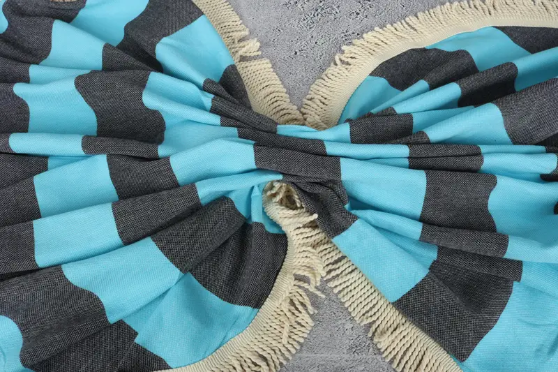 64x64 Cotton Striped Round Towel, Bachelorette Beach Towel, Bridal Shower Favor, Gift For Him, Personalized Gift, Personalized Beach Towel - 8