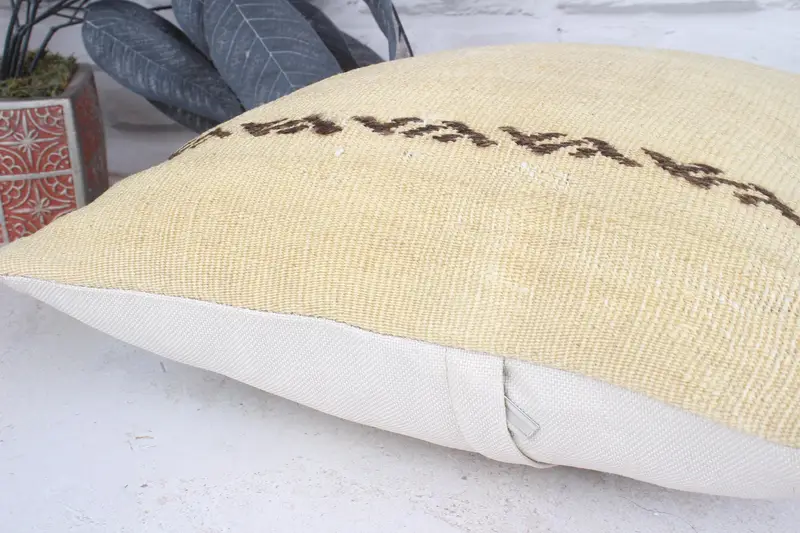 Gift Pillow, Pillow for Sofa, Vintage Pillow, Cushion, Vintage Kilim Pillow Pillow, 16x16 Beige Pillow Cover, Accent Cushion Case - 7