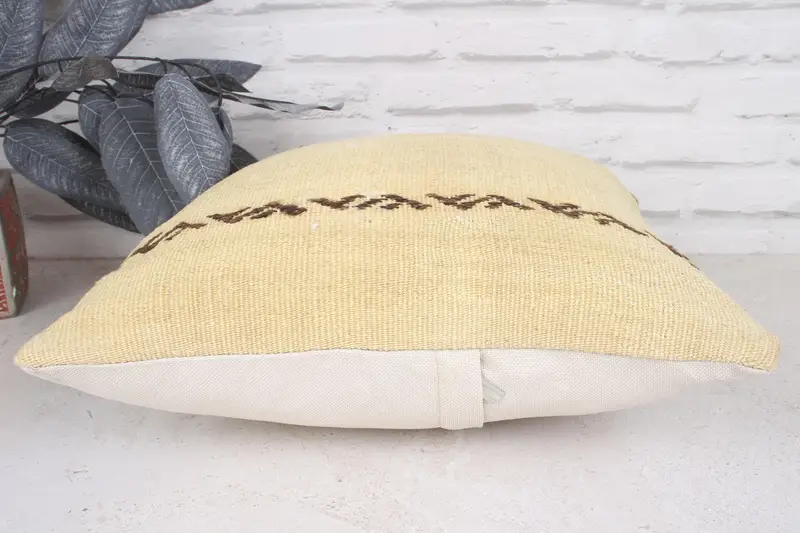 Gift Pillow, Pillow for Sofa, Vintage Pillow, Cushion, Vintage Kilim Pillow Pillow, 16x16 Beige Pillow Cover, Accent Cushion Case - 5