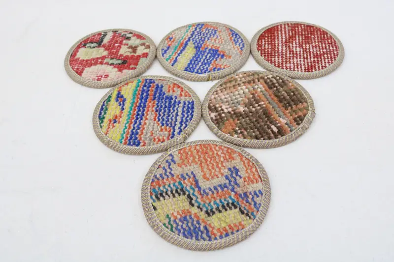 Bohemian Round Coaster, Red and Bronze 5x5 inch Coaster