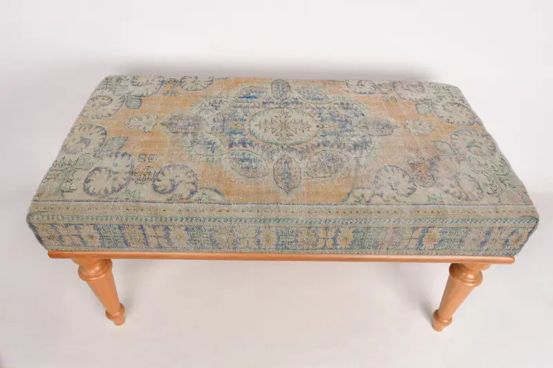 Modular Ottoman Set with Kilim-Inspired Wool Blend, Turkish Comfort Ottoman