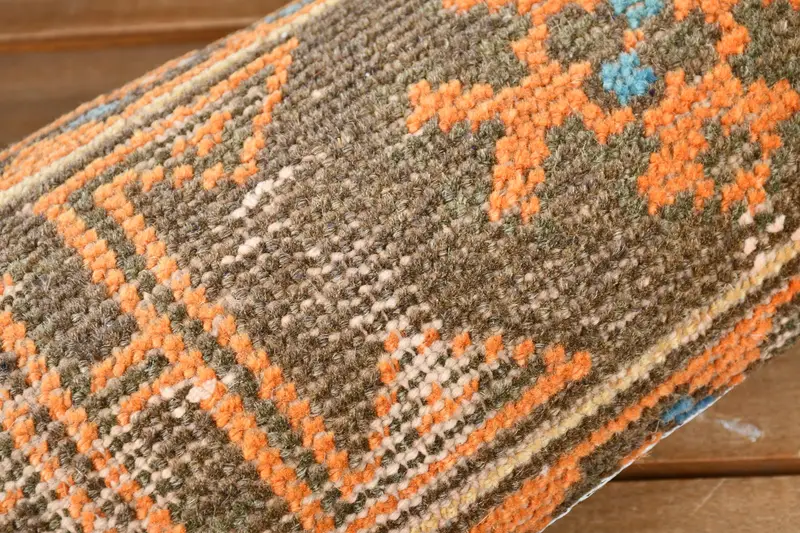 Vintage Kilim Throw Pillow, 8x16 Orange Cushion, Pillow for Couch, Rustic Pillow Case, Handwoven Pillow Cover Pillow Cover, Cushion, Antique Pillows - 3