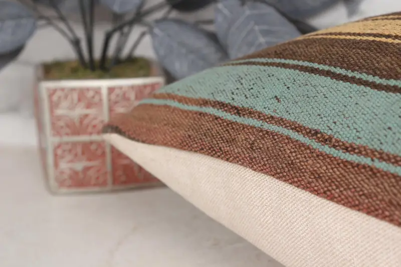 Handmade Kilim Cushion, Boho Chic Pillow Sham, Kilim Pillow, Cushion Case, 16x24 Yellow Pillow Case, Handmade Throw Cushion, Kilim Cushion Sham - 7