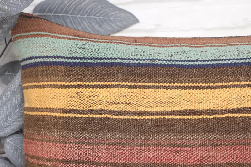 Handmade Kilim Cushion, Boho Chic Pillow Sham, Kilim Pillow, Cushion Case, 16x24 Yellow Pillow Case, Handmade Throw Cushion, Kilim Cushion Sham - 2