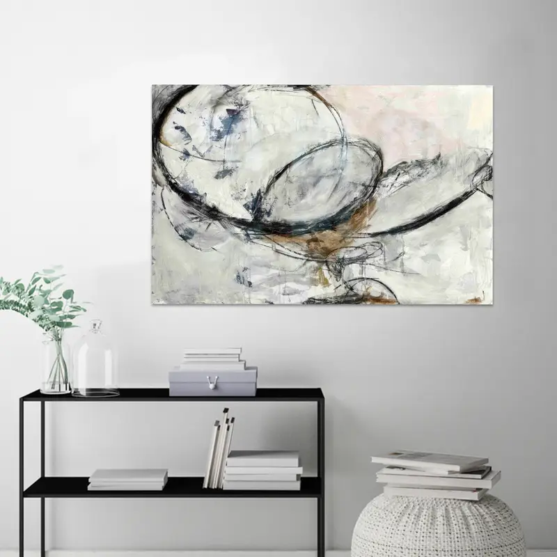 エレガントなグレーの抽象プリントガラス：モダンで贅沢な家の装飾