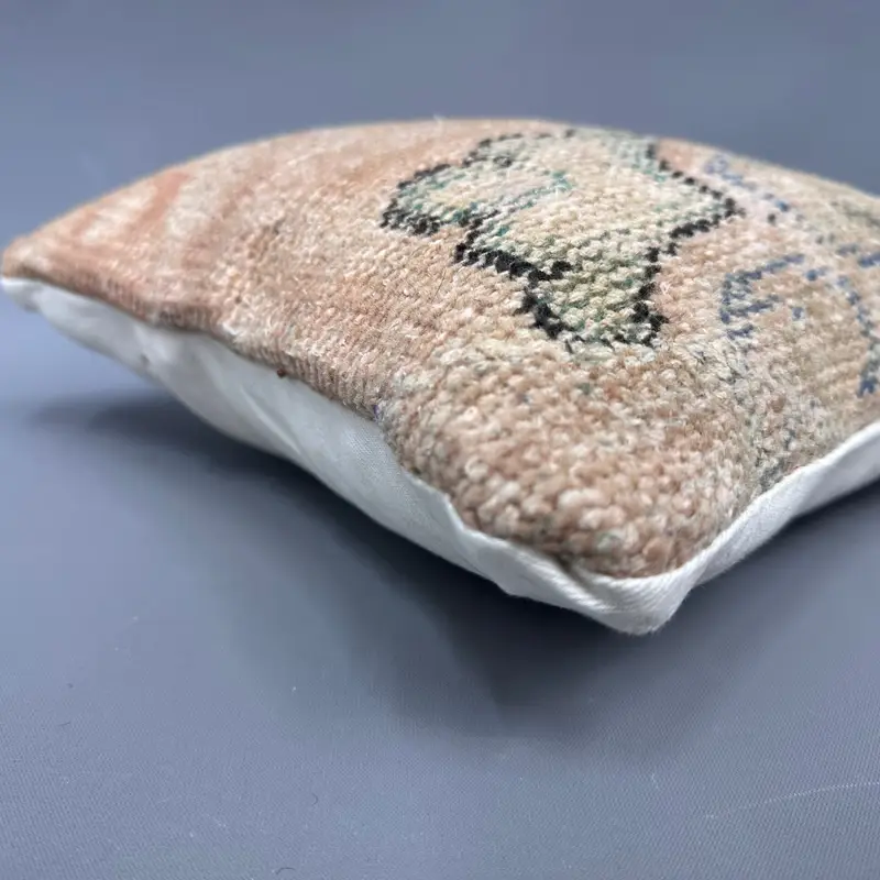 Seat Cushion Case, Cushion, Yoga Pillow Cover, Vintage Pillow, 12x12 Beige Pillow Cover, Throw Kilim Pillow, Pet Cushion, Kilim Pillow - 6