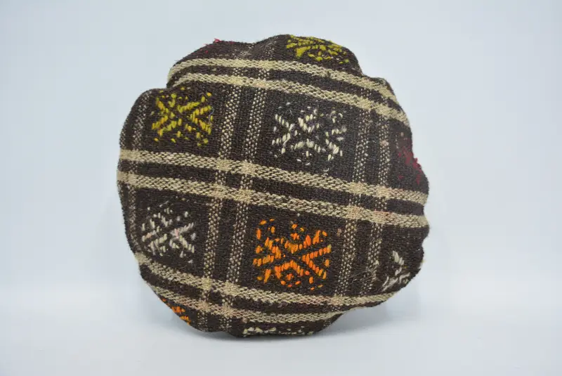 Pillow Sham, Outdoor Patio Pillow, Kilim Pillow, Boho Pillow Sham Cover, Interior Designer Pillow, Handmade Cushion, 16x16 Brown Pillow Cover - 1