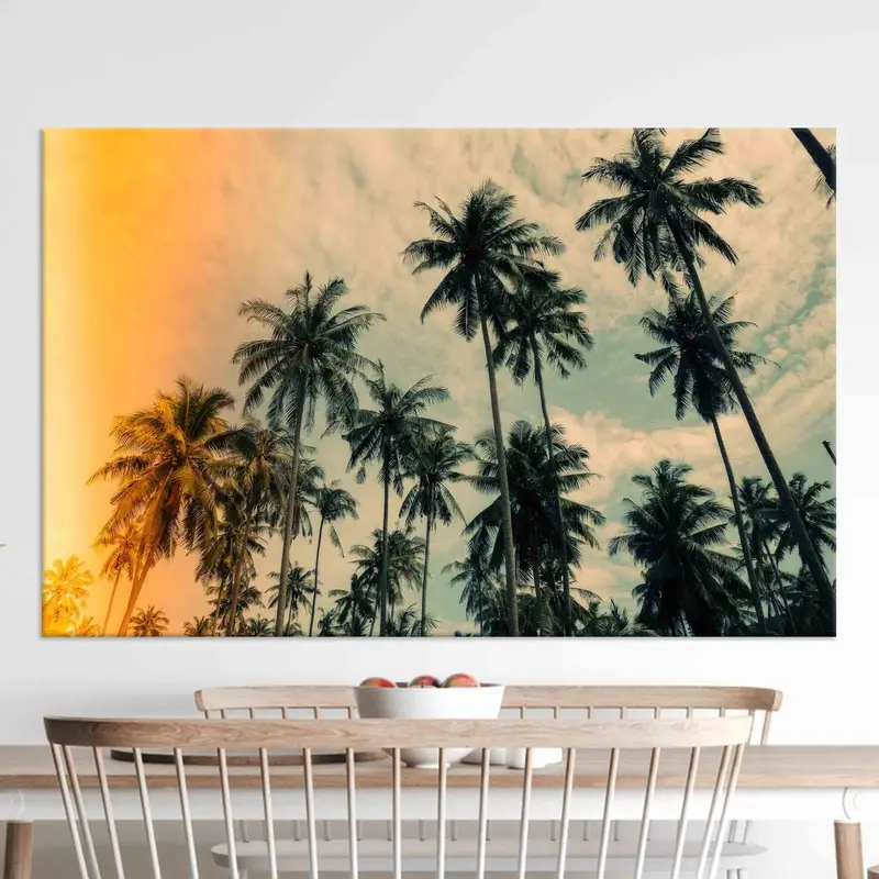 Coconut Trees Art, Coastal Wall Decor, Palm Trees Wall Art, Modern Canvas, Trendy Wall Art, Canvas Art, Personalized Gift, Home Wall Decor, - 6