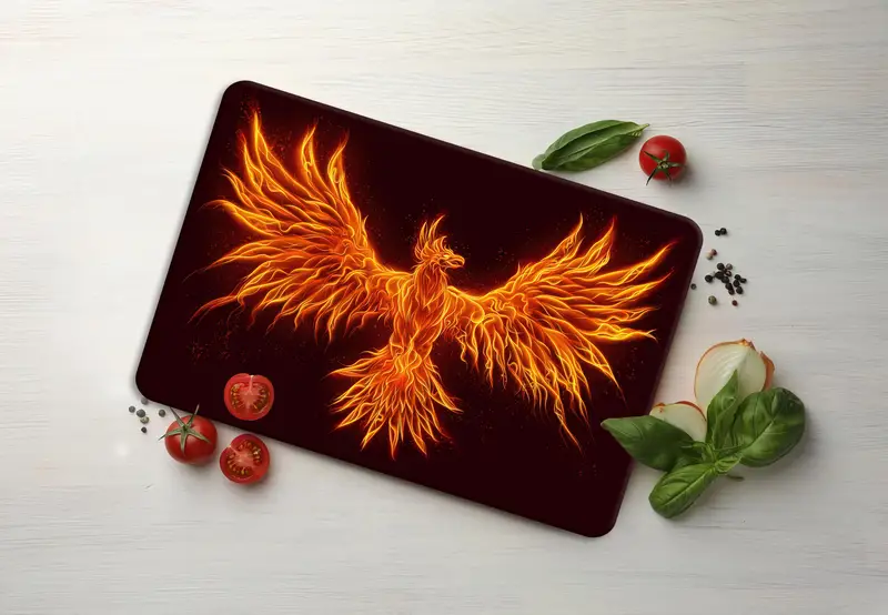 Soyut Phoenix Cam Kesme Tahtası: Modern, Güvenli, Hijyenik