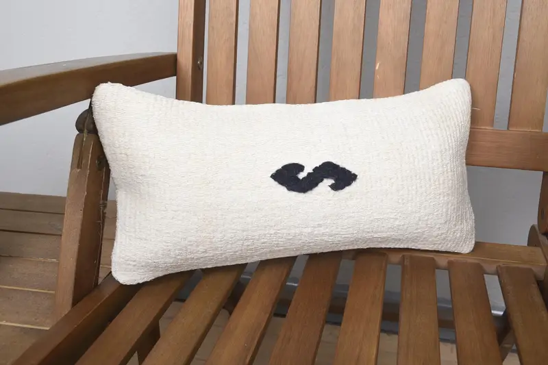 Interior Designer Pillow, Pillow for Sofa, Vintage Cushion Cover, Anatolian Cushion Cover, Turkish Pillow, Cushion Case, 8x16 White Cushion - 1