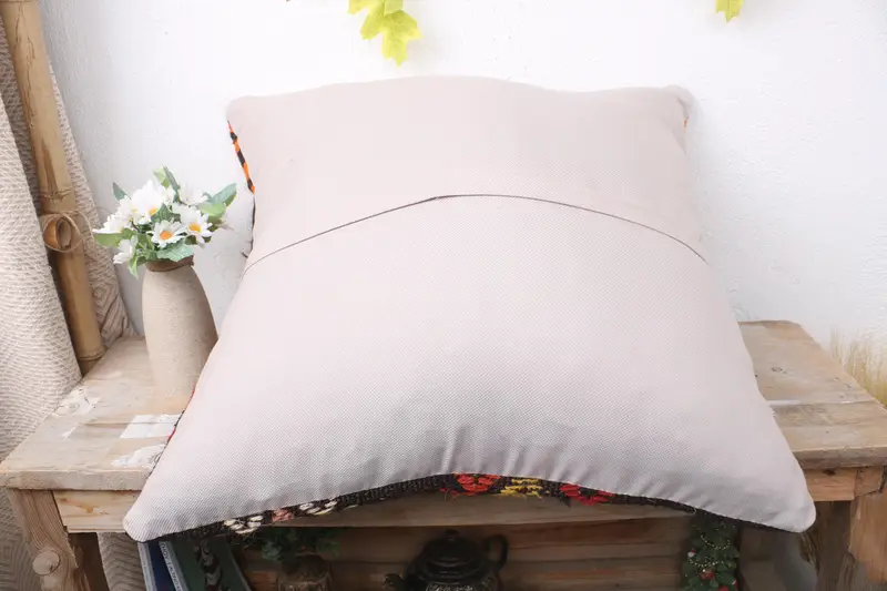 Tapestry Pillow Sham, Throw Kilim Pillow, 20x20 Brown Pillow Case, Handmade Kilim Cushion, Antique Pillows, Seat Cushion Cover, Cushion Cover - 7