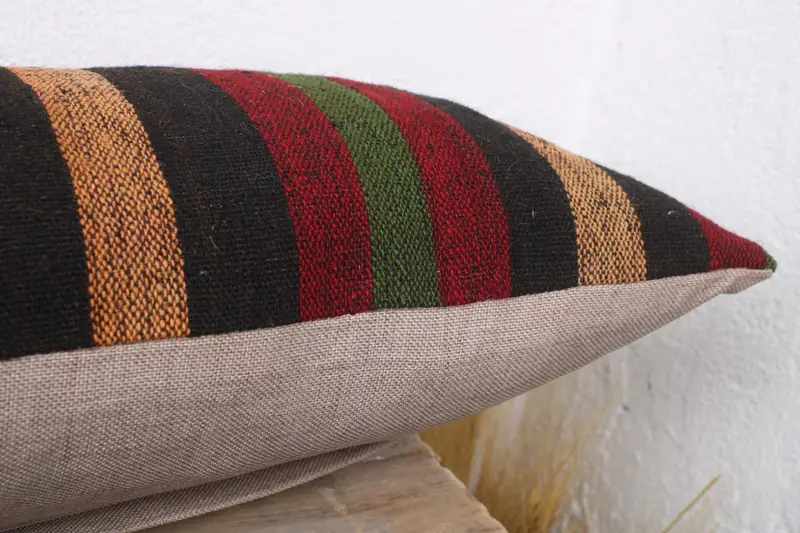 Couch Pillow Cover, Boho Pillow, Floor Pillow, Vintage Throw Pillow, Turkish Pillow, Cushion Case, Kilim Pillow, 12x36 Brown Pillow Case - 6
