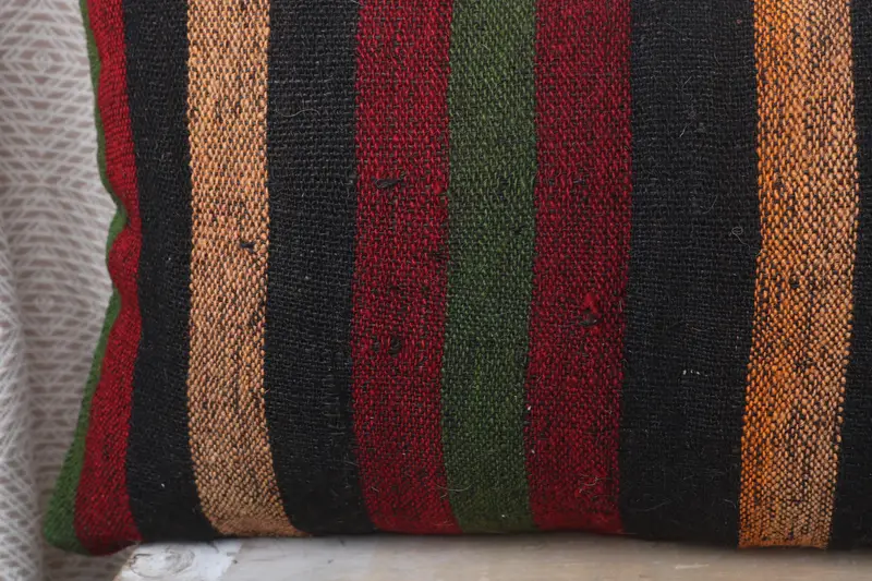 Couch Pillow Cover, Boho Pillow, Floor Pillow, Vintage Throw Pillow, Turkish Pillow, Cushion Case, Kilim Pillow, 12x36 Brown Pillow Case - 3