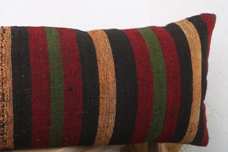 Couch Pillow Cover, Boho Pillow, Floor Pillow, Vintage Throw Pillow, Turkish Pillow, Cushion Case, Kilim Pillow, 12x36 Brown Pillow Case - 5