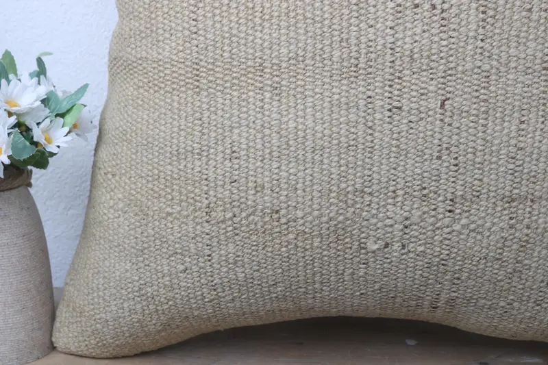 Designer Throw Pillow Sham, Gift Pillow, Pet Cushion Case, Pet Pillow Cover, Turkish Pillow, 20x20 Beige Cushion, Cushion, Handmade Kilim Cushion - 3