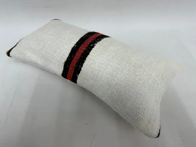 Authentic Pillow Case, Interior Designer Pillow, Pillow Sham, Throw Kilim Pillow, Handmade Kilim Cushion, 10x20 Beige Pillow Case - 6