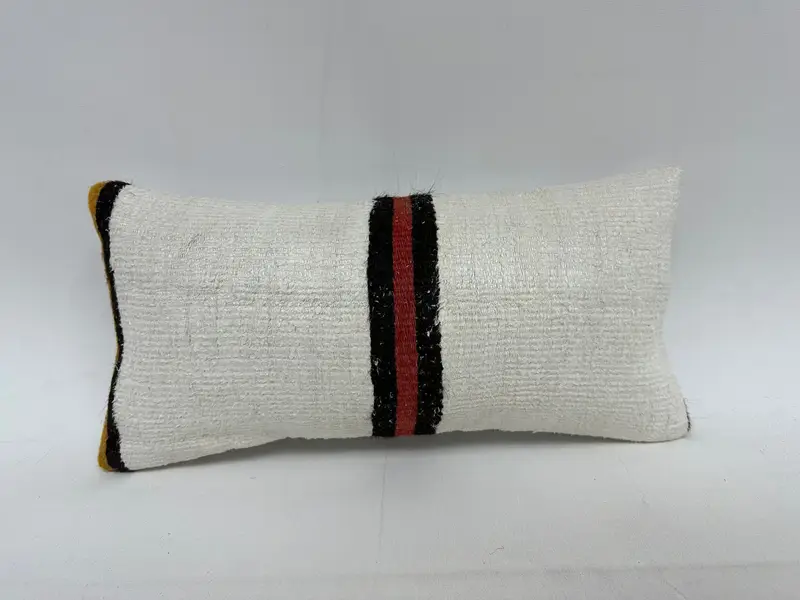 Authentic Pillow Case, Interior Designer Pillow, Pillow Sham, Throw Kilim Pillow, Handmade Kilim Cushion, 10x20 Beige Pillow Case - 1