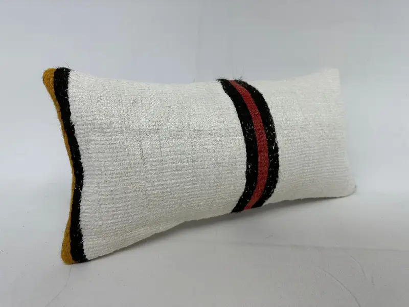Authentic Pillow Case, Interior Designer Pillow, Pillow Sham, Throw Kilim Pillow, Handmade Kilim Cushion, 10x20 Beige Pillow Case - 2