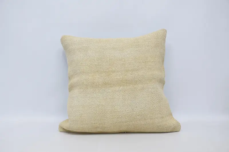 Almohada marroquí vintage, funda de almohada crema de 28x28 pulgadas - 1