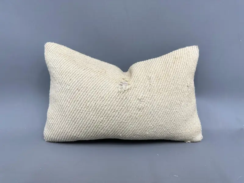 El Dokuma Türk Kilim Yastık, 12x20 İnç Dekoratif Kırlent