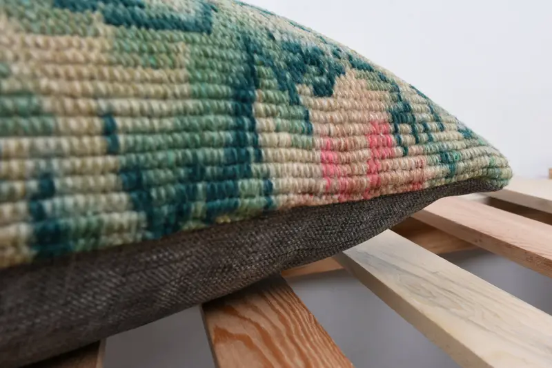 Pillow Cover, Kilim Pillow Cover, Authentic Cushion, 12x36 Purple Cushion Cover, Decorative Bolster Pillow, Pillow for Sofa, Turkish Kilim Pillow - 7