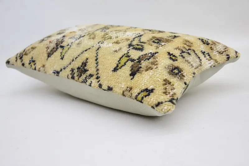 Boho Pillow Sham Cover, Handmade Kilim Cushion, 12x20 Beige Cushion Case, Aztec Pillow Cover, Interior Designer Pillow, Pillow Case - 5