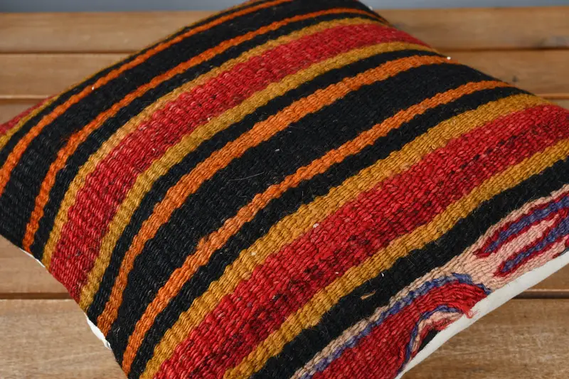 Türkischer Kilim -Kissen, Bauernhauskissen, handgefertigt - 3