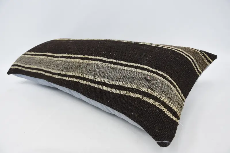 Boho Pillow, Handmade Kilim Cushion, Boho Pillow Sham Cover, Accent Pillow Case, 16x36 Brown Cushion Case, Bohemian Cushion Cushion, Pillow Case - 5