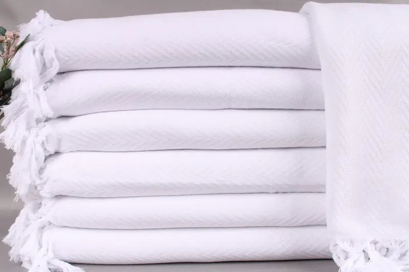 Home Decor Blanket White Chevron Throw, 79x95 Inches