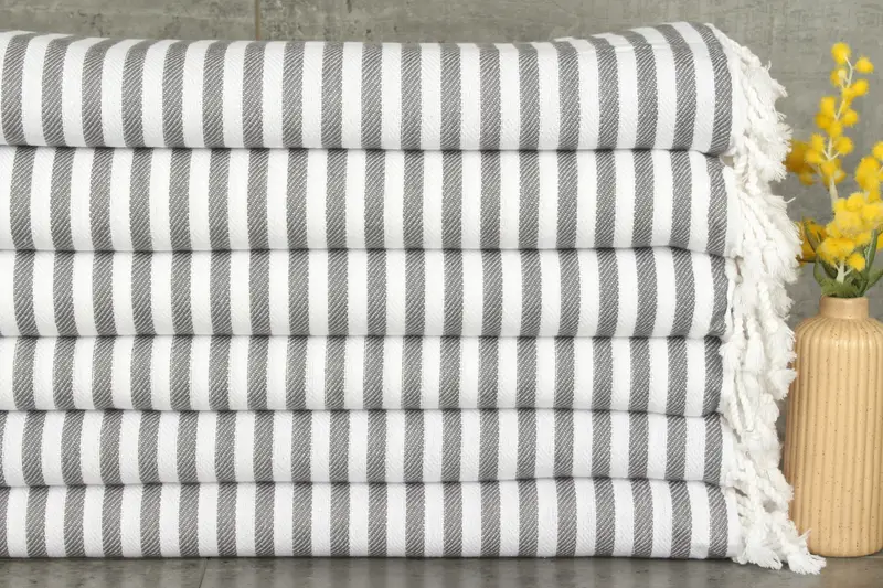 104x76 Cotton Striped Towel, Turkish Towel Beach Blanket, Bridesmaid Gifts, Personalized Blanket, Wedding For Favor, Housewarming Gift - 1