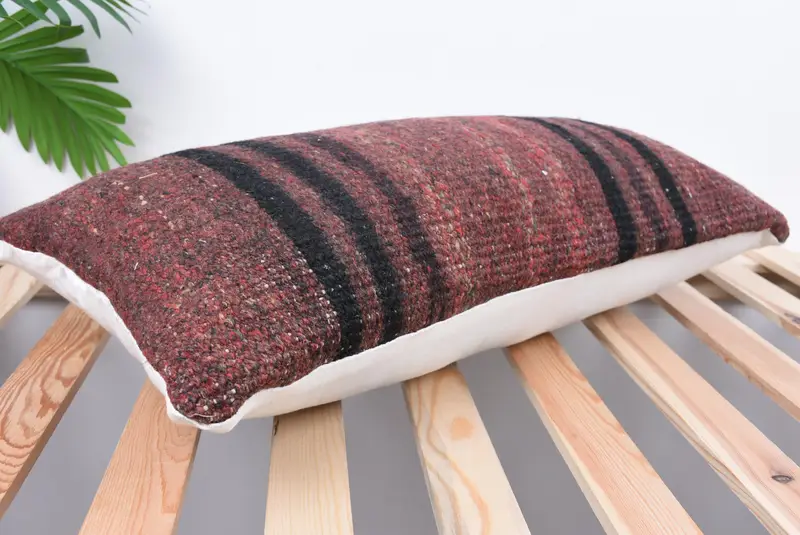 Interior Designer Pillow, 12x24 Red Pillow, Decorative Bolster Cushion Case, Pillow for Sofa, Bolster Cushion Case, Vintage Pillow, Cushion Case - 6