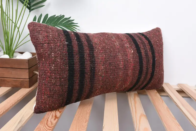 Interior Designer Pillow, 12x24 Red Pillow, Decorative Bolster Cushion Case, Pillow for Sofa, Bolster Cushion Case, Vintage Pillow, Cushion Case - 4