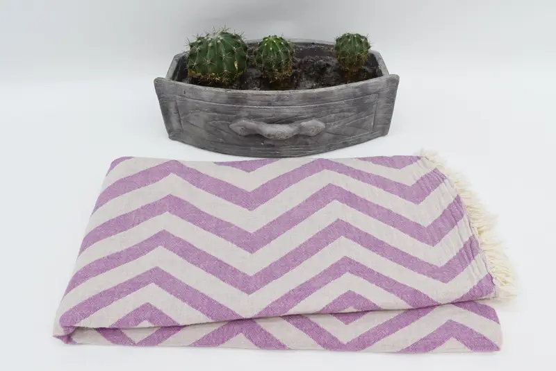 Yoga Towel, Home Gift, 70x40 Cotton Zigzag Design Towel, Turkish bath towel, Turkish Towel USA, Wedding Towel, Organic towel, Family Gift Basket - 4