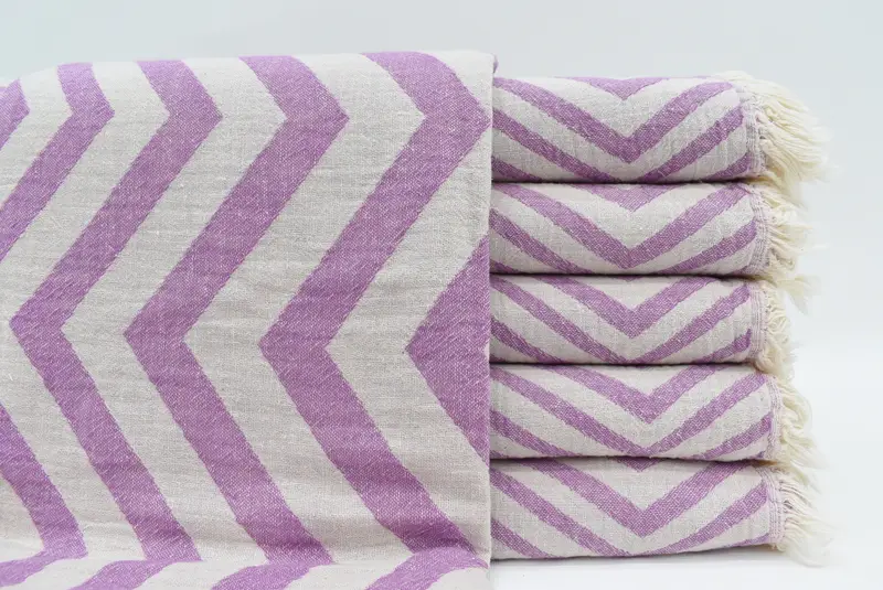 Yoga Towel, Home Gift, 70x40 Cotton Zigzag Design Towel, Turkish bath towel, Turkish Towel USA, Wedding Towel, Organic towel, Family Gift Basket - 1