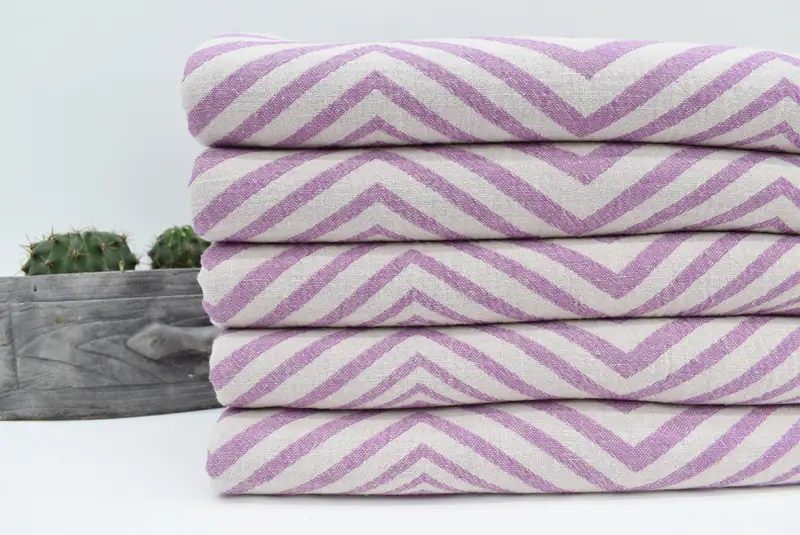 Yoga Towel, Home Gift, 70x40 Cotton Zigzag Design Towel, Turkish bath towel, Turkish Towel USA, Wedding Towel, Organic towel, Family Gift Basket - 3